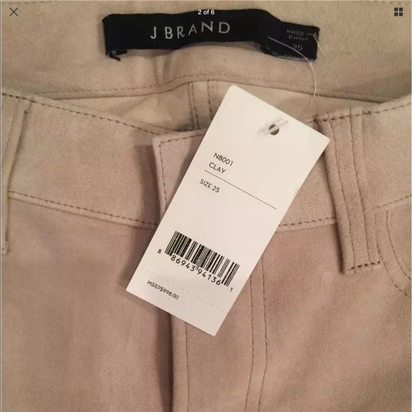 NWT J BRAND SKINNY JEANS BEIGE SUEDE $995 SZ 25 - Picture 2 of 5